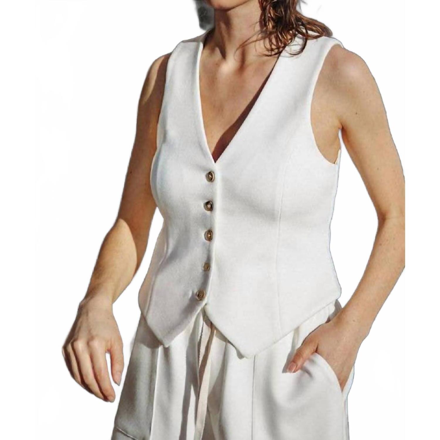 New Flying Tomato Ponti Knit Vest In Off-White